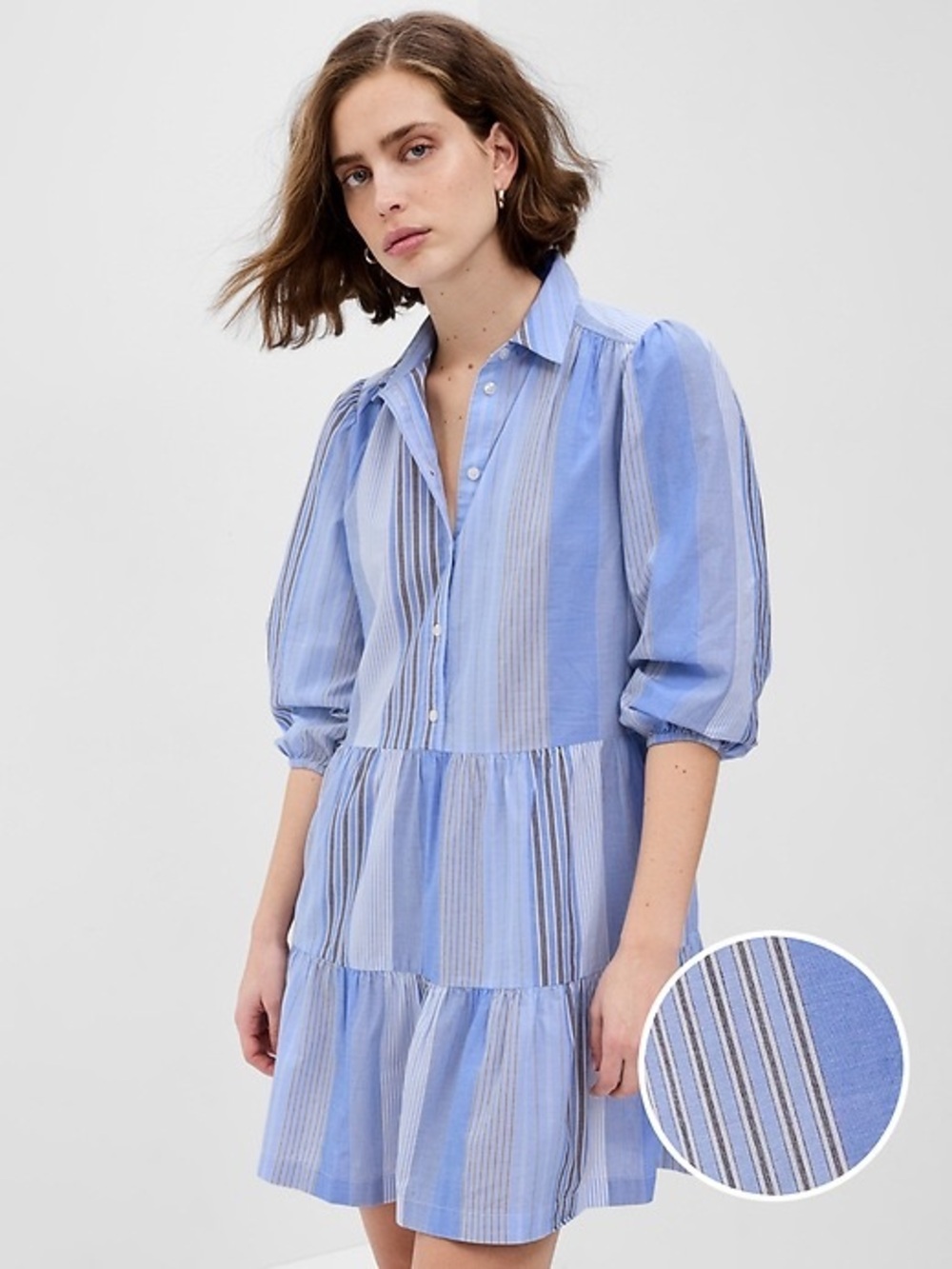 Gap Puff Sleeve Tiered Dress